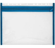 VELOFLEX Reißverschlussbeutel VELOBAG® A4 0,3 mm - transparent/blau