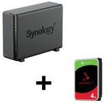 Synology DiskStation DS124 1 Einschub NAS-Server Leergehäuse + 1x Seagate Ironwolf SATA 3.5" HDD 4TB Festplatte