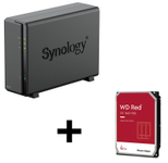 Synology DiskStation DS124 1 Einschub NAS-Server Leergehäuse + 1x WD Red SATA 3.5" HDD 4TB Festplatte