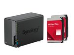 Synology DiskStation DS224+ 2 Einschübe NAS-Server Leergehäuse + 2x WD Red WD40EFZZ SATA 3.5" HDD 4 TB Festplatte