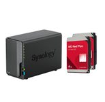 Synology DiskStation DS224+ 2 Einschübe NAS-Server Leergehäuse + 2x WD Red WD40EFZZ SATA 3.5" HDD 4 TB Festplatte