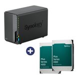 Synology DiskStation DS224+ 2 Einschübe NAS-Server Leergehäuse (DS224+) + 32TB (2x16TB) Synology Plus 3.5" SATA 6Gb/s Festplatten
