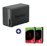 Synology DiskStation DS224+ 2 Einschübe NAS-Server Leergehäuse (DS224+) + 12TB (2x6TB) Seagate IronWolf® SATA Festplatten