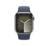 Apple Watch Series 9 (GPS + Cellular) 45mm Aluminiumgehäuse silber, Sportband sturmblau M/L