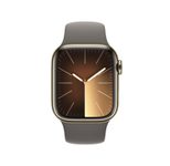 Apple Watch Series 9 (GPS + Cellular) 45mm Edelstahlgehäuse gold, Sportband grau M/L