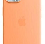 Apple Silikon Case mit MagSafe für Apple iPhone 15 Plus, orange sorbet