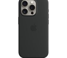 Apple Silikon Case mit MagSafe für Apple iPhone 15 Pro, schwarz