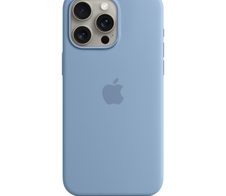 Apple Silikon Case mit MagSafe für Apple iPhone 15 Pro Max, winterblau