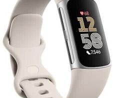 Fitbit Charge 6 Fitness Tracker, Porcelain/Silber