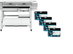HP DesignJet T950 Multifunktions-Großformatdrucker Plotter inklusive zusätzlichem HP Tintenset 738
