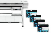 HP DesignJet T950 Multifunktions-Großformatdrucker Plotter inklusive zusätzlichem HP Tintenset 738