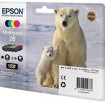 Epson Original 26 Eisbär Druckerpatronen 4er Multipack BK/C/M/Y (C13T26164010)