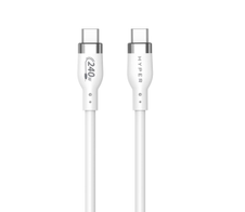 Hyper® Silikon USB-C zu USB-C Ladekabel 1m (240W, Weiß)