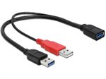 DeLOCK Kabel USB 3.0 Typ A Stecker / USB Typ A Stecker zu USB 3.0 Typ A Buchse 30cm