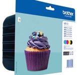 Brother Original LC-123 Druckerpatronen 4er Multipack BK/C/M/Y 600 Seiten (LC123VALBPDR)