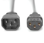 DIGITUS Netzkabelverlängerung, 1,8m, schwarz C13 auf C14 - IEC 60320 - Kaltgerätekabel-Verlängerung H05VV-F3G 0.75qmm