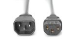 DIGITUS Netzkabelverlängerung, 1,8m, schwarz C13 auf C14 - IEC 60320 - Kaltgerätekabel-Verlängerung H05VV-F3G 0.75qmm