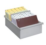 HAN Karteikasten DIN A5 für 1.300 Karteikarten - grau ohne Deckel