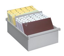 HAN Karteikasten DIN A5 für 1.300 Karteikarten - grau ohne Deckel