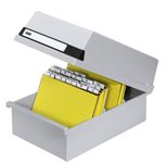 HAN Karteikasten mit Deckel DIN A5 für 1.300 Karteikarten - grau