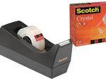 Scotch Klebefilmabroller mit Crystal Klebeband Rolle - 33 m x 19 mm