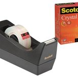 Scotch Klebefilmabroller mit Crystal Klebeband Rolle - 33 m x 19 mm