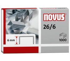 novus Heftklammern 26/6 - 6 mm - Packung mit 1.000 Stück