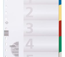 DURABLE Register A4 5-tlg. mit farbigen Taben und Deckblatt PP