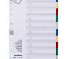 DURABLE Ordnerregister Vollformat blanko 10-teilig
