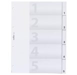 DURABLE Ordnerregister Vollformat 1-5 transparent - 1 Satz