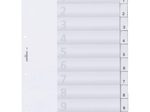 DURABLE Ordnerregister Vollformat 1-10 transparent 10-teilig - 1 Satz