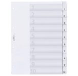 DURABLE Ordnerregister Vollformat 1-10 transparent 10-teilig - 1 Satz