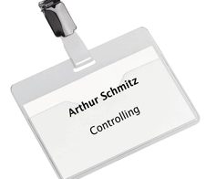 DURABLE Namensschilder mit Clip 9,0 x 6,0 cm - 25 Stück