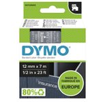 DYMO® Original D1-Schriftband für LabelManager™ 12mm x 7m - Polyester, wieder ablösbar -  weiss auf transparent