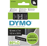 DYMO® Original D1-Schriftband für LabelManager™ 12mm x 7m - Polyester, wieder ablösbar -  weiss auf schwarz