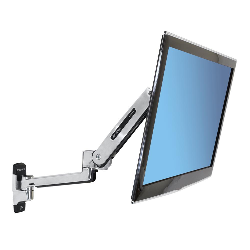 Ergotron LX Sitz-Steh-Wandmontage Monitorarm für einen Monitor bis 106,68 cm 42 Zoll Aluminium