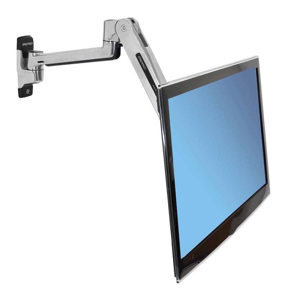 Ergotron LX Sitz-Steh-Wandmontage Monitorarm für einen Monitor bis 106,68 cm 42 Zoll Aluminium