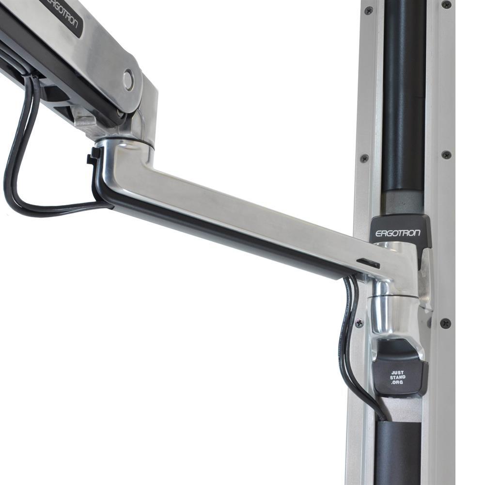 Ergotron LX Sitz-Steh-Wandmontage Monitorarm für einen Monitor bis 106,68 cm 42 Zoll Aluminium
