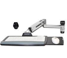 Ergotron LX Steh-Sitz-Tastaturarm Wandmontage poliertes Aluminium
