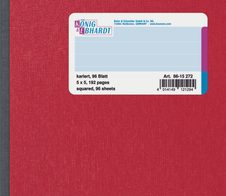 KÖNIG & EBHARDT Geschäftsbuch DIN A5 kariert, 192 Seiten - rot