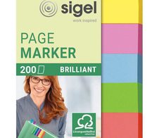 sigel brillant Haftmarker farbsortiert - 5 x 40 Streifen