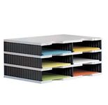 styro Sortierstation Styrodoc grau/schwarz mit 6 Fächer