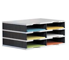 styro Sortierstation Styrodoc grau/schwarz mit 6 Fächer