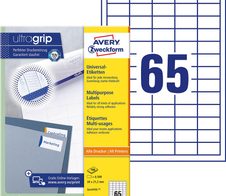 AVERY Zweckform Etiketten 3666 weiß 38,0 x 21,2 mm - 6.500 Stück