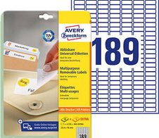 AVERY Zweckform Etiketten L4731REV-25 weiß 25,4 x 10,0 mm - 5.670 Stück