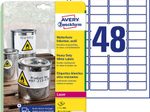 AVERY Zweckform wetterfeste Folienetiketten L4778-20 weiß 45,7 x 21,2 mm - 960 Stück