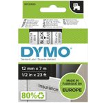 DYMO® Original D1-Schriftband für LabelManager™ 12mm x 7m - Polyester, wieder ablösbar -  schwarz auf transparent