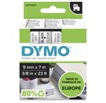 DYMO® Original D1-Schriftband für LabelManager™ 9mm x 7m - Polyester, wieder ablösbar -  schwarz auf transparent