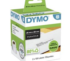 DYMO® Original Etikett für LabelWriter™, Adressen - weiss - permanent haftend, 2 x 130 Etiketten