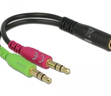 DeLOCK Audioadapter 3,5 mm 4 Pin Klinkenbuchse zu 3,5 mm 3 Pin Klinkenstecker